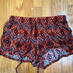 High rise patterned shorts